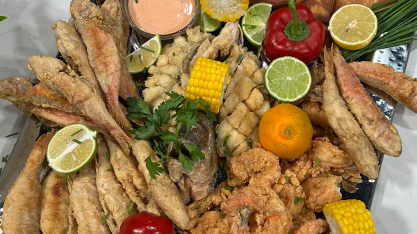 سلطان إبراهيم وروبيان مقلي مقرمش