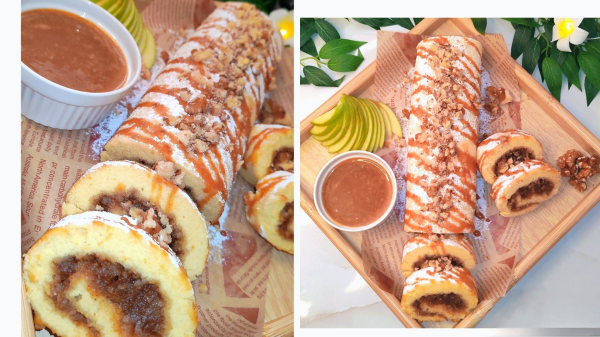 سويسرول بالقرفة والتفاح سويسرول بالقرفة والتفاح