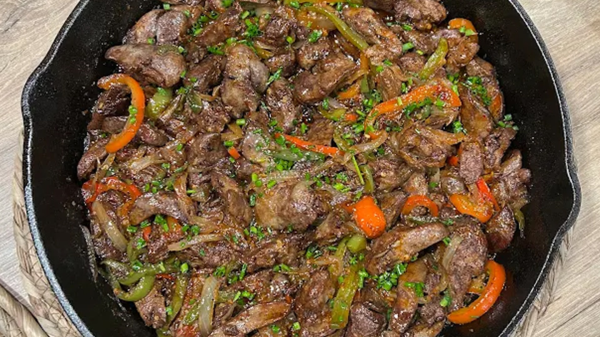 حوسة كبدة الدجاج الحارة حوسة كبدة الدجاج الحارة